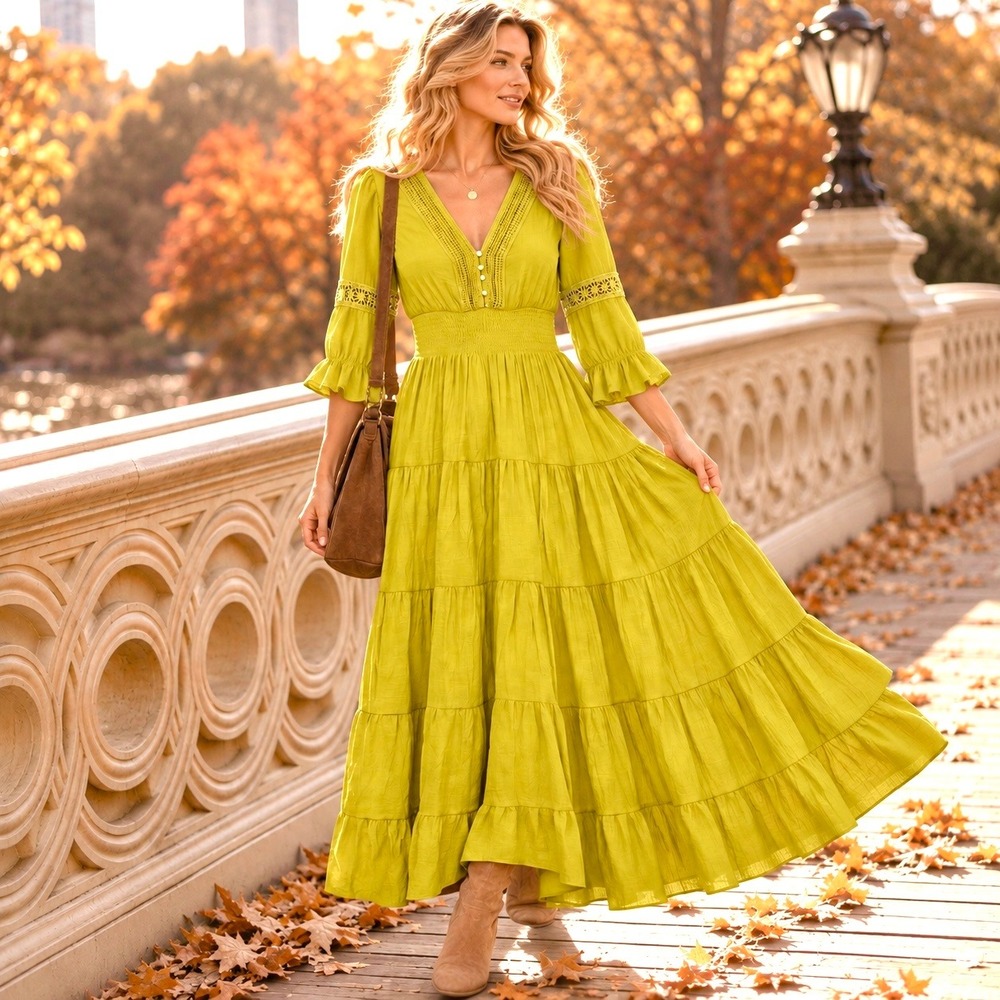 Anthropologie Kings Road Small Maxi Dress Witchy Cottagecore Boho Fairy Romantic